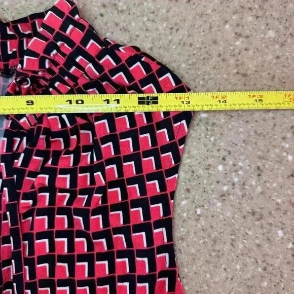 Michael Kors Blouse Women's Coral/Black Sleeveless Tank Top Shirt Medium Career - Picture 4 of 7